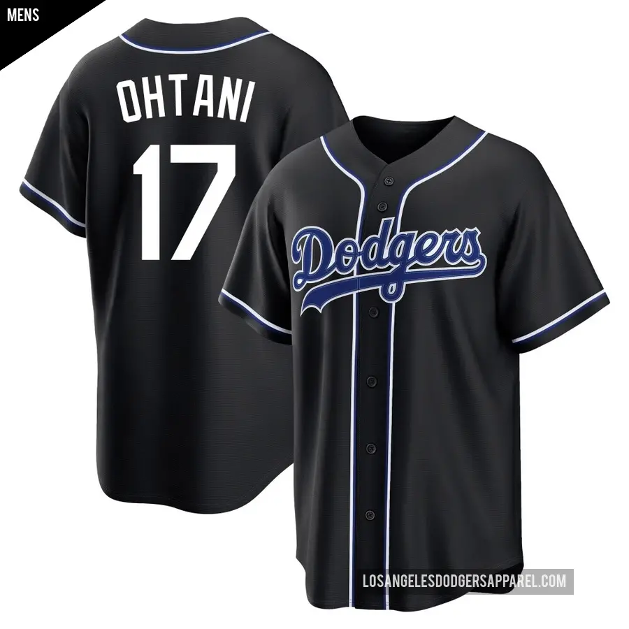 Men's Los Angeles Dodgers ＃17 Shohei Ohtani Replica Black Fashion Out Jersey