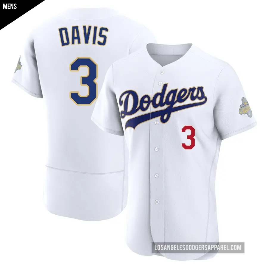 Men's Los Angeles Dodgers ＃3 Willie Davis Authentic Gold White 2026 Collection Jersey
