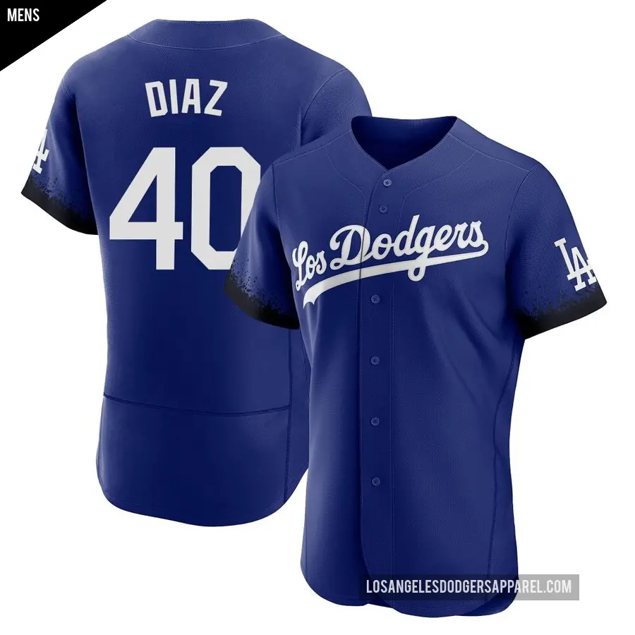 Men's Los Angeles Dodgers ＃40 Alexis Diaz Authentic Royal 2021 City Connect Jersey