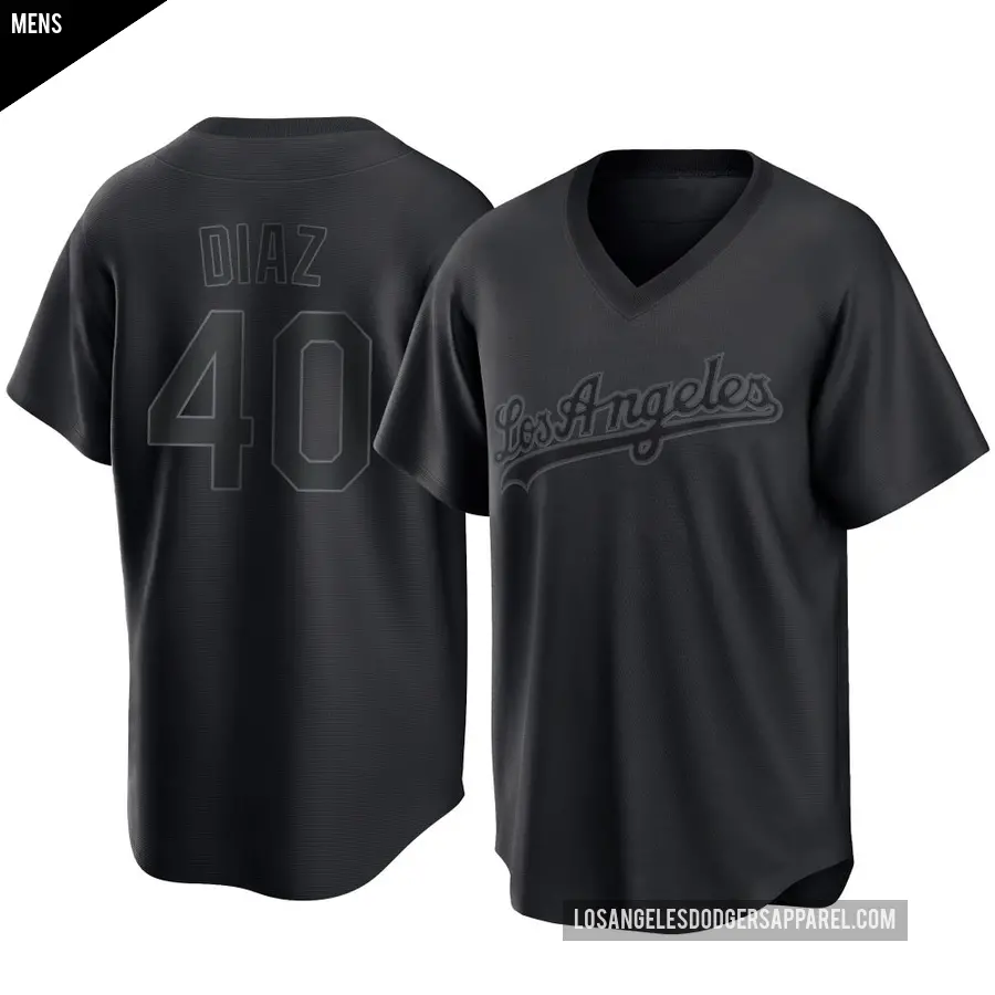 Men's Los Angeles Dodgers ＃40 Alexis Diaz Replica Black Pitch Fashion Jersey