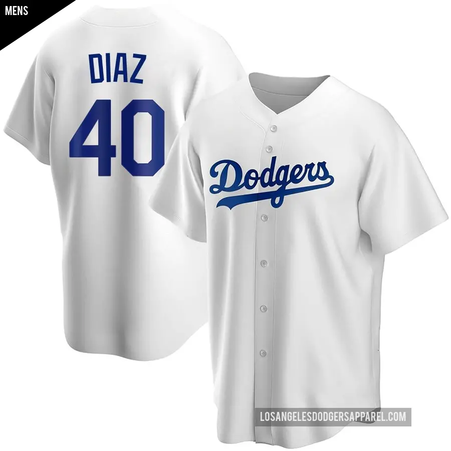 Men's Los Angeles Dodgers ＃40 Alexis Diaz Replica White Home Jersey