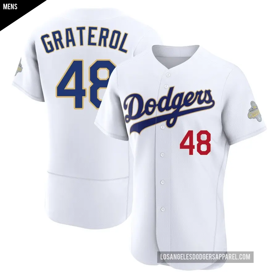 Men's Los Angeles Dodgers ＃48 Brusdar Graterol Authentic Gold White 2026 Collection Jersey
