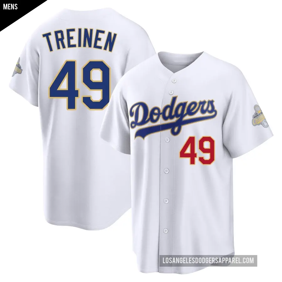 Men's Los Angeles Dodgers ＃49 Blake Treinen Limited Gold White 2026 Collection Stadium Jersey