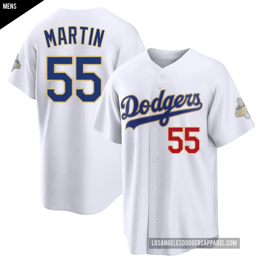 Men's Los Angeles Dodgers ＃55 Russell Martin Limited Gold White 2026 Collection Stadium Jersey
