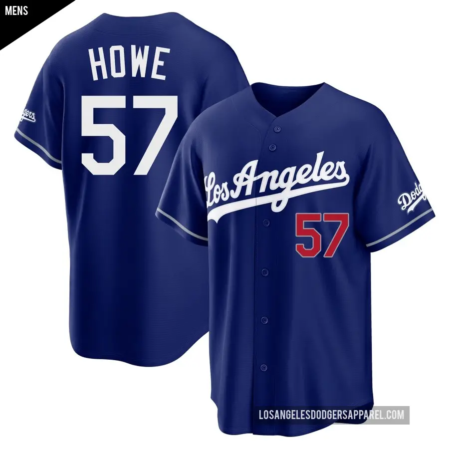 Men's Los Angeles Dodgers ＃57 Steve Howe Limited Royal Alternate Stadium Jersey