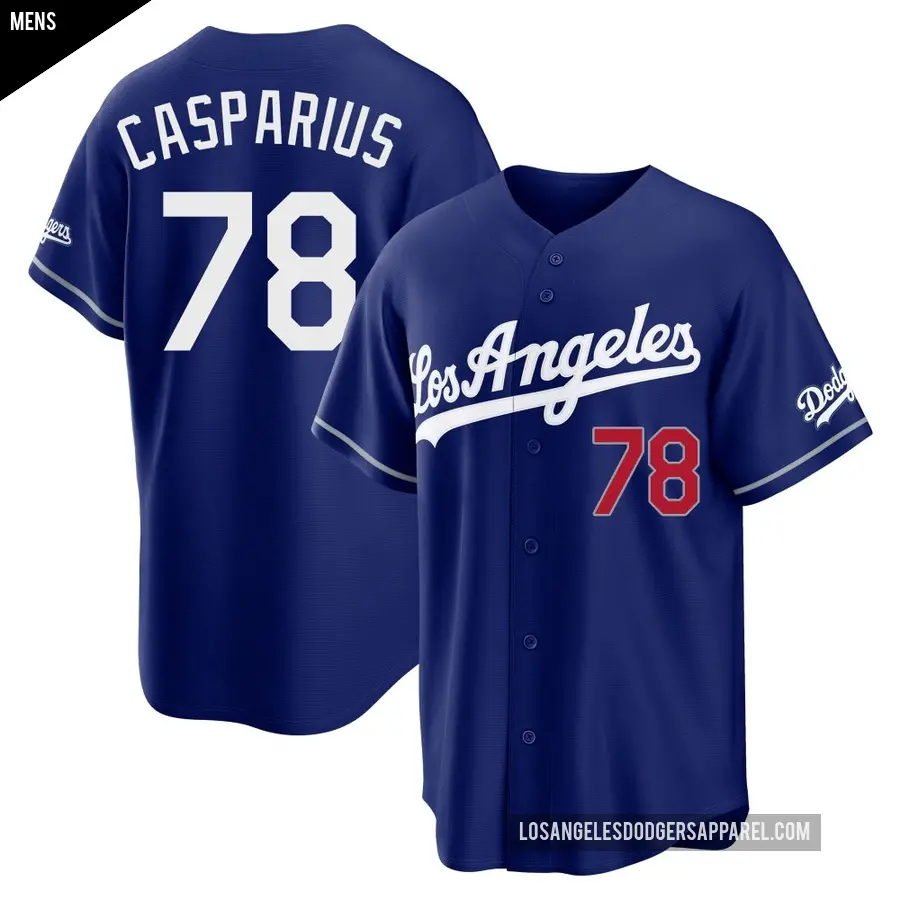 Men's Los Angeles Dodgers ＃78 Ben Casparius Limited Royal Alternate Stadium Jersey