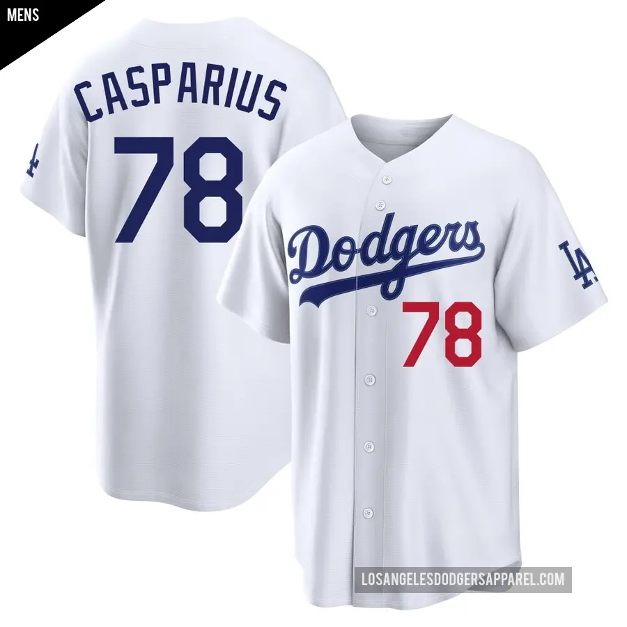 Men's Los Angeles Dodgers ＃78 Ben Casparius Limited White Home Stadium Jersey