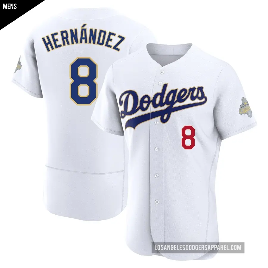 Men's Los Angeles Dodgers ＃8 Enrique Hernandez Authentic Gold White 2026 Collection Jersey