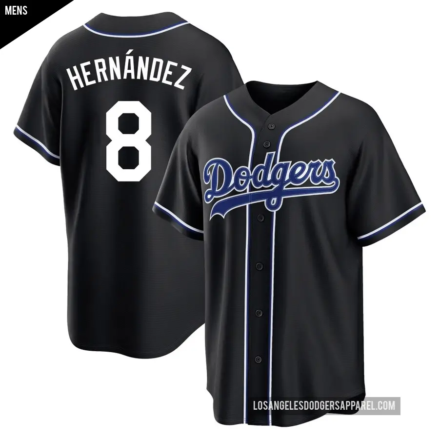 Men's Los Angeles Dodgers ＃8 Enrique Hernandez Replica Black Fashion Out Jersey