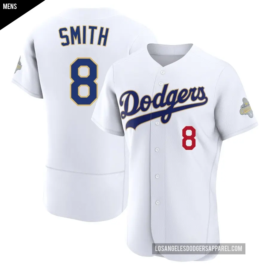 Men's Los Angeles Dodgers ＃8 Reggie Smith Authentic Gold White 2026 Collection Jersey