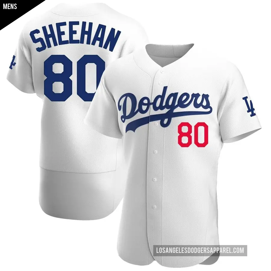 Men&#039;s Los Angeles Dodgers &#65283;80 Emmet Sheehan Authentic White Home Jersey