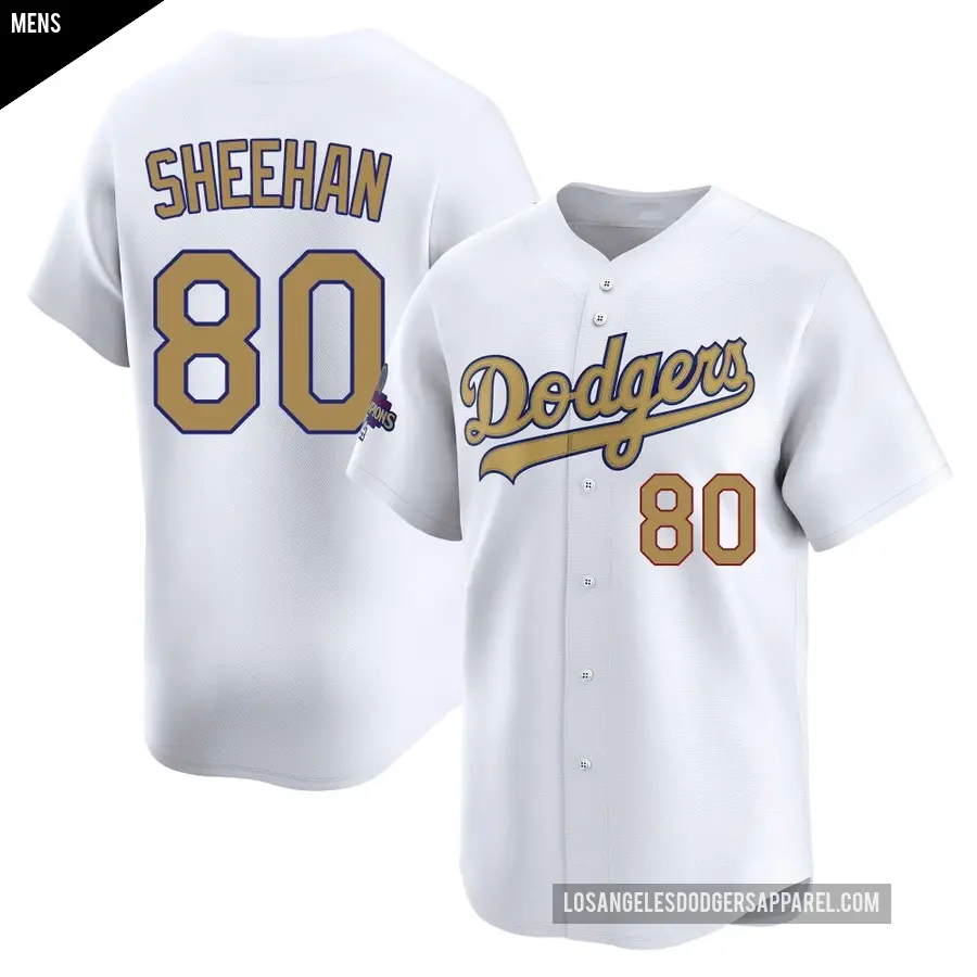 Men's Los Angeles Dodgers ＃80 Emmet Sheehan Limited Gold White 2025 Collection Jersey