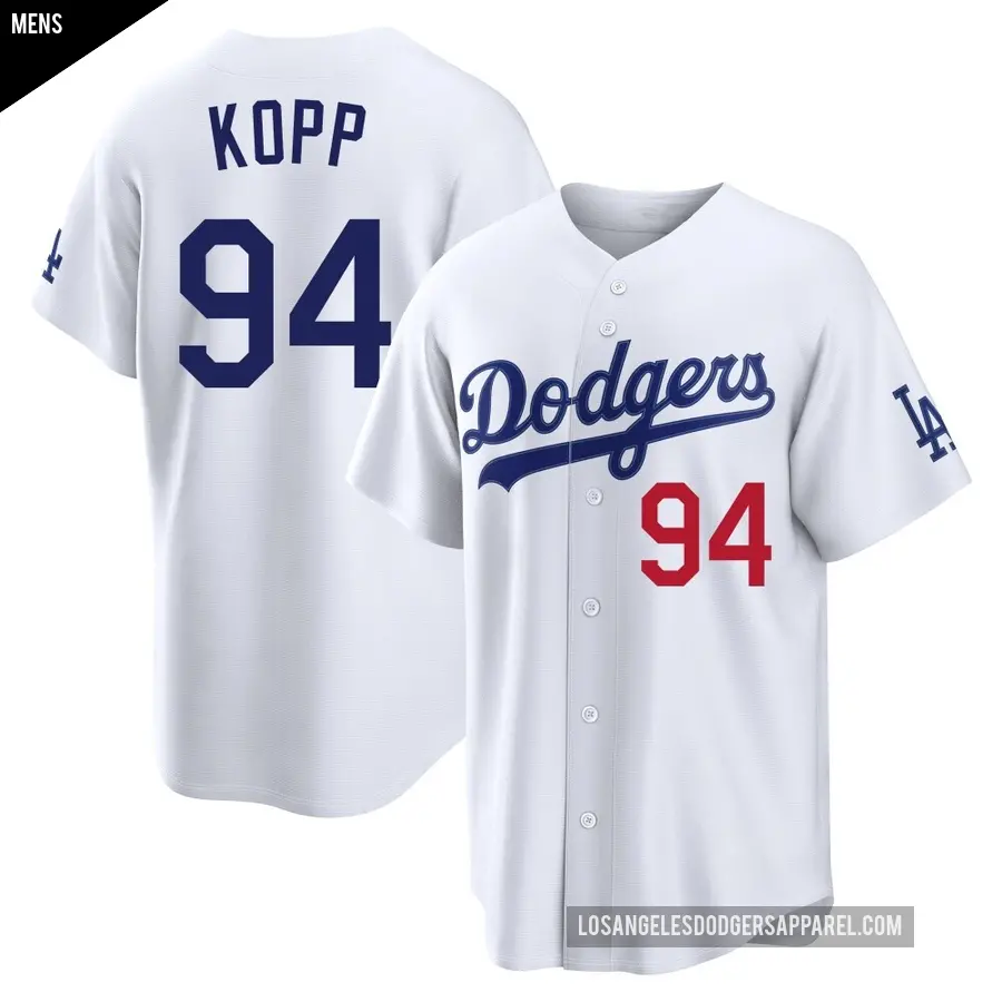 Men's Los Angeles Dodgers ＃94 Ronan Kopp Limited White Home Stadium Jersey