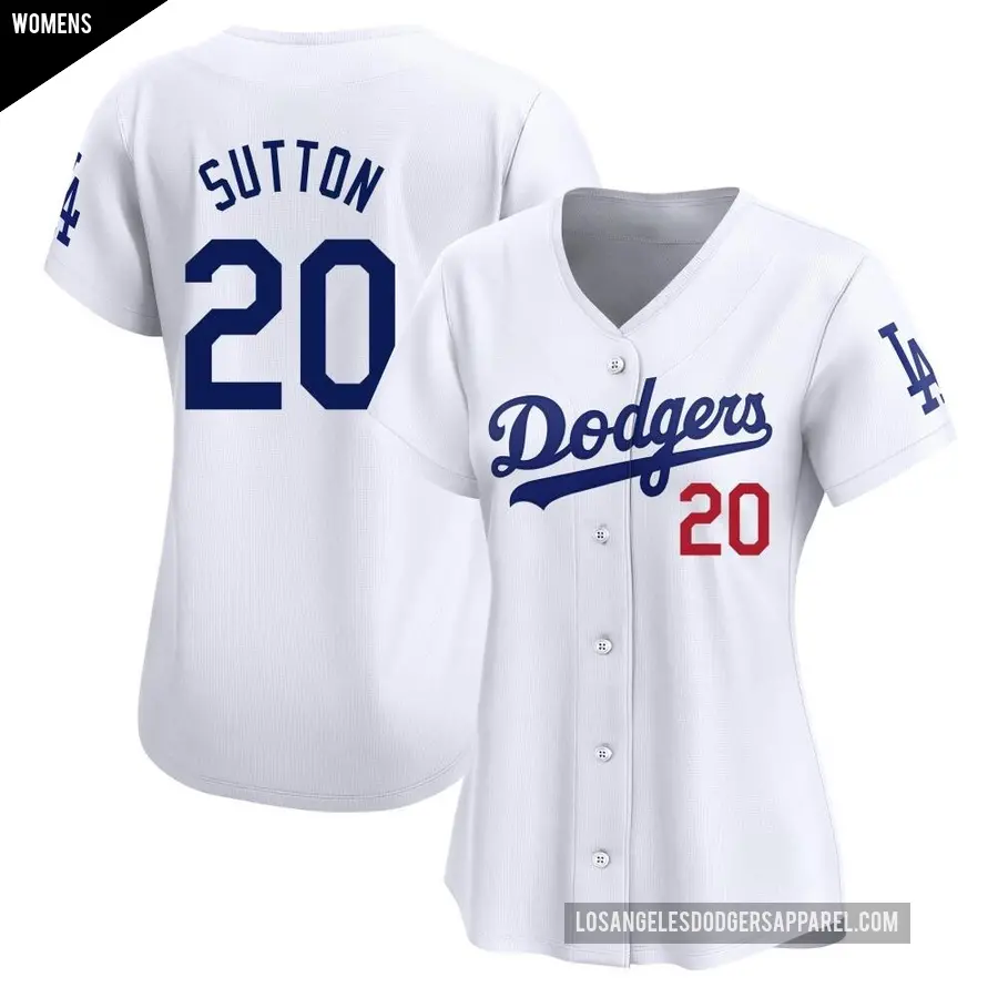 Women&#039;s Los Angeles Dodgers &#65283;20 Don Sutton Limited White Home Jersey