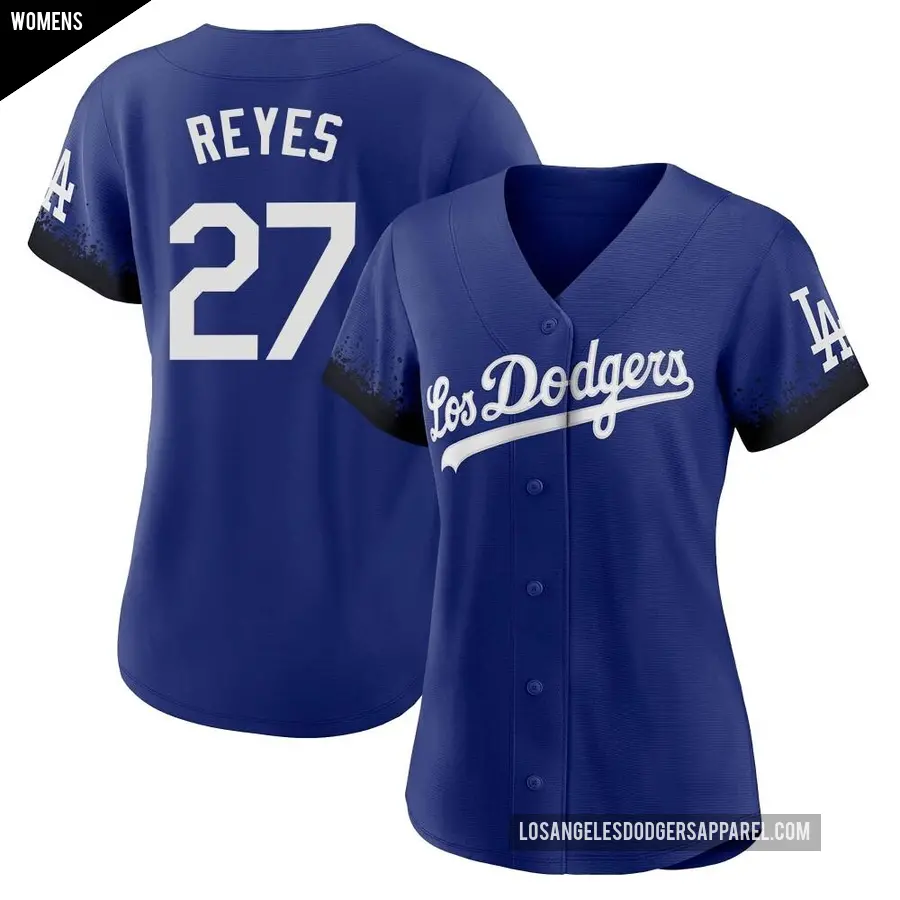 Women&#039;s Los Angeles Dodgers &#65283;27 Alex Reyes Replica Royal 2021 City Connect Jersey