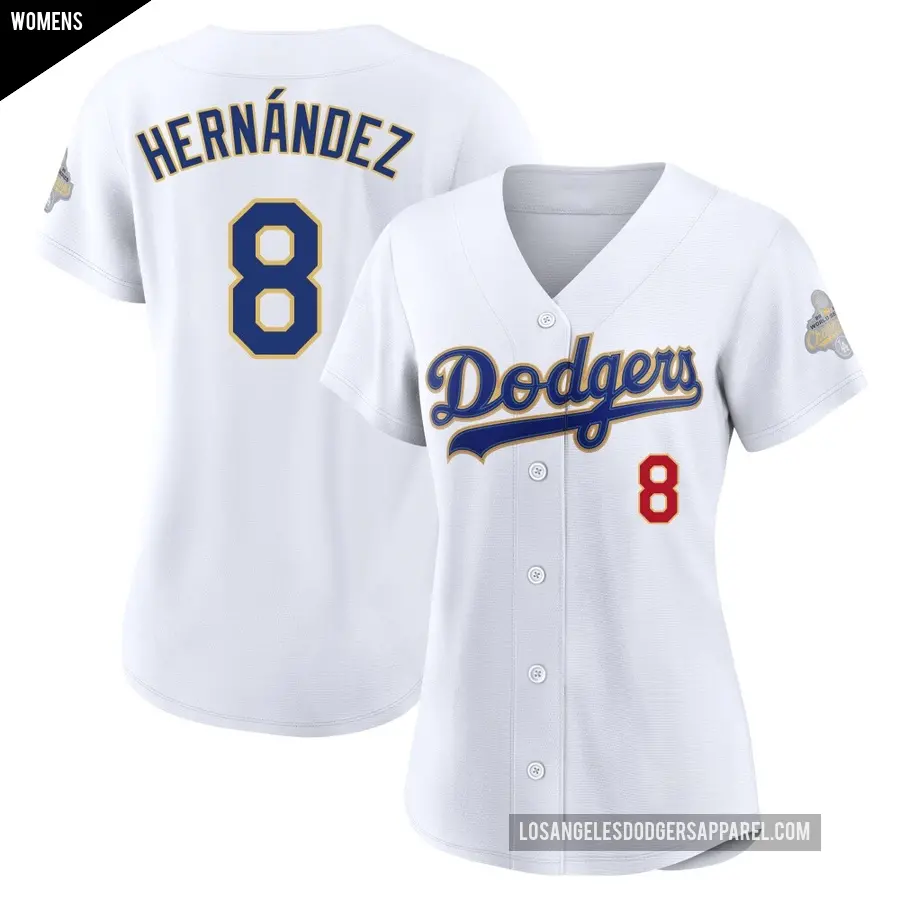Women's Los Angeles Dodgers ＃8 Enrique Hernandez Limited Gold White 2026 Collection Stadium Jersey