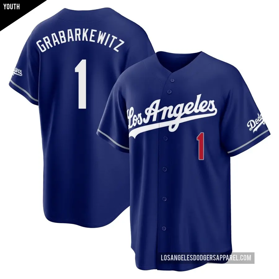 Youth Los Angeles Dodgers ＃1 Billy Grabarkewitz Limited Royal Alternate Stadium Jersey