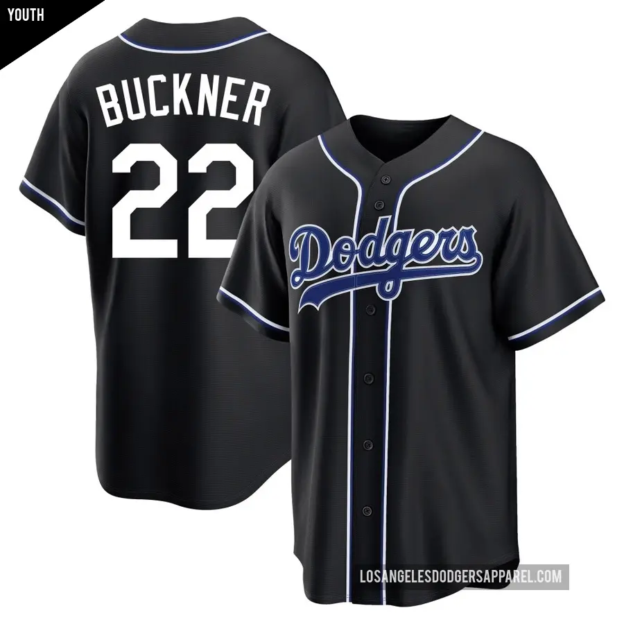Youth Los Angeles Dodgers ＃22 Bill Buckner Replica Black Fashion Out Jersey