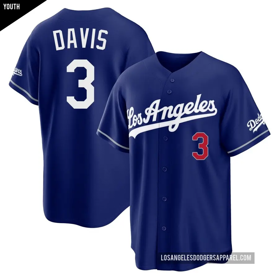 Youth Los Angeles Dodgers ＃3 Willie Davis Limited Royal Alternate Stadium Jersey