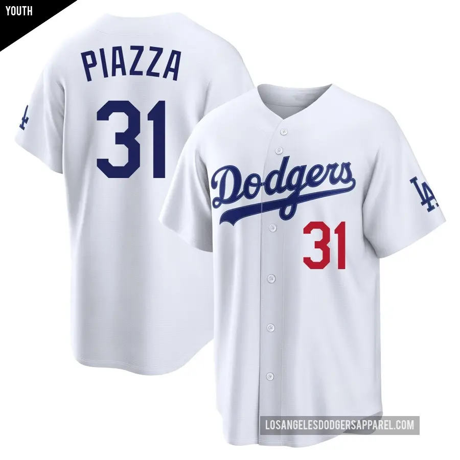 Youth Los Angeles Dodgers ＃31 Mike Piazza Limited White Home Stadium Jersey