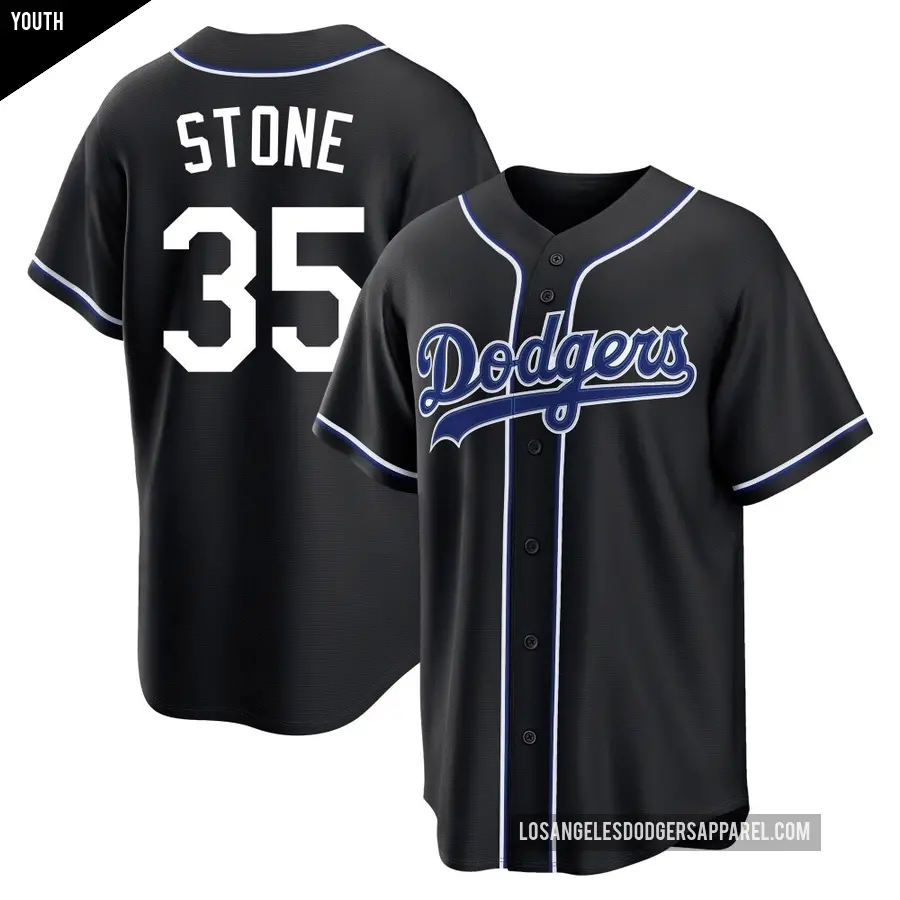 Youth Los Angeles Dodgers ＃35 Gavin Stone Replica Black Fashion Out Jersey
