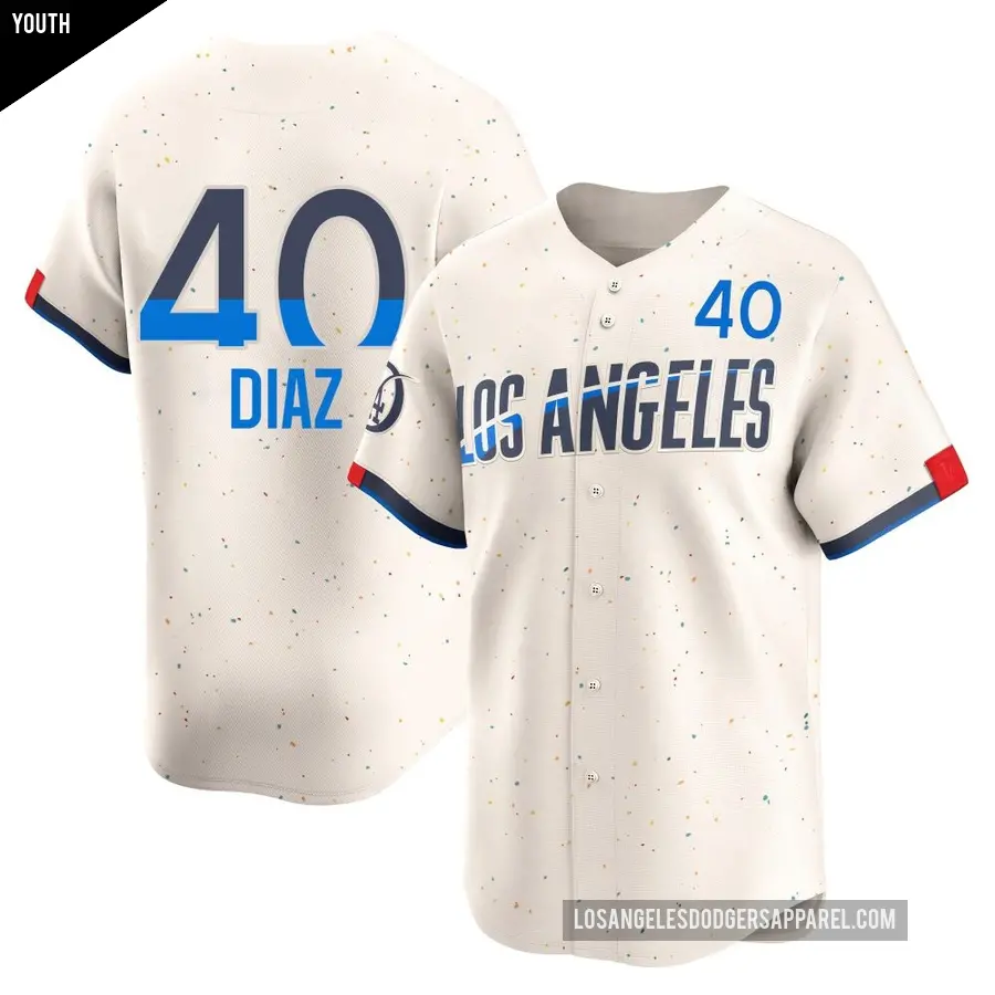Youth Los Angeles Dodgers ＃40 Alexis Diaz Limited Cream 2024 City Connect Jersey