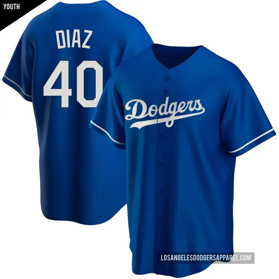 Youth Los Angeles Dodgers ＃40 Alexis Diaz Replica Royal Alternate Jersey