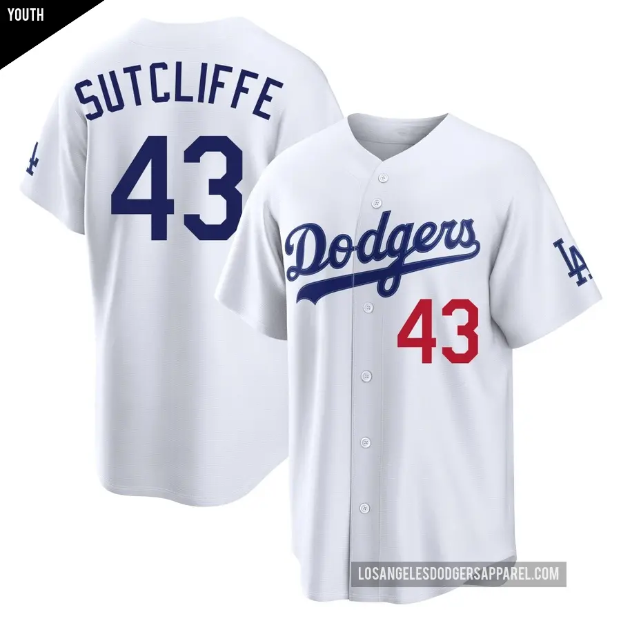 Youth Los Angeles Dodgers ＃43 Rick Sutcliffe Limited White Home Stadium Jersey