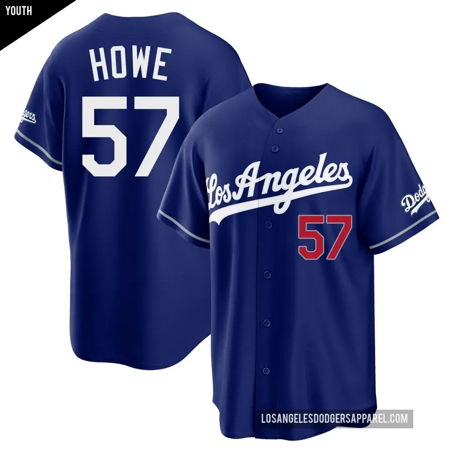 Youth Los Angeles Dodgers ＃57 Steve Howe Limited Royal Alternate Stadium Jersey