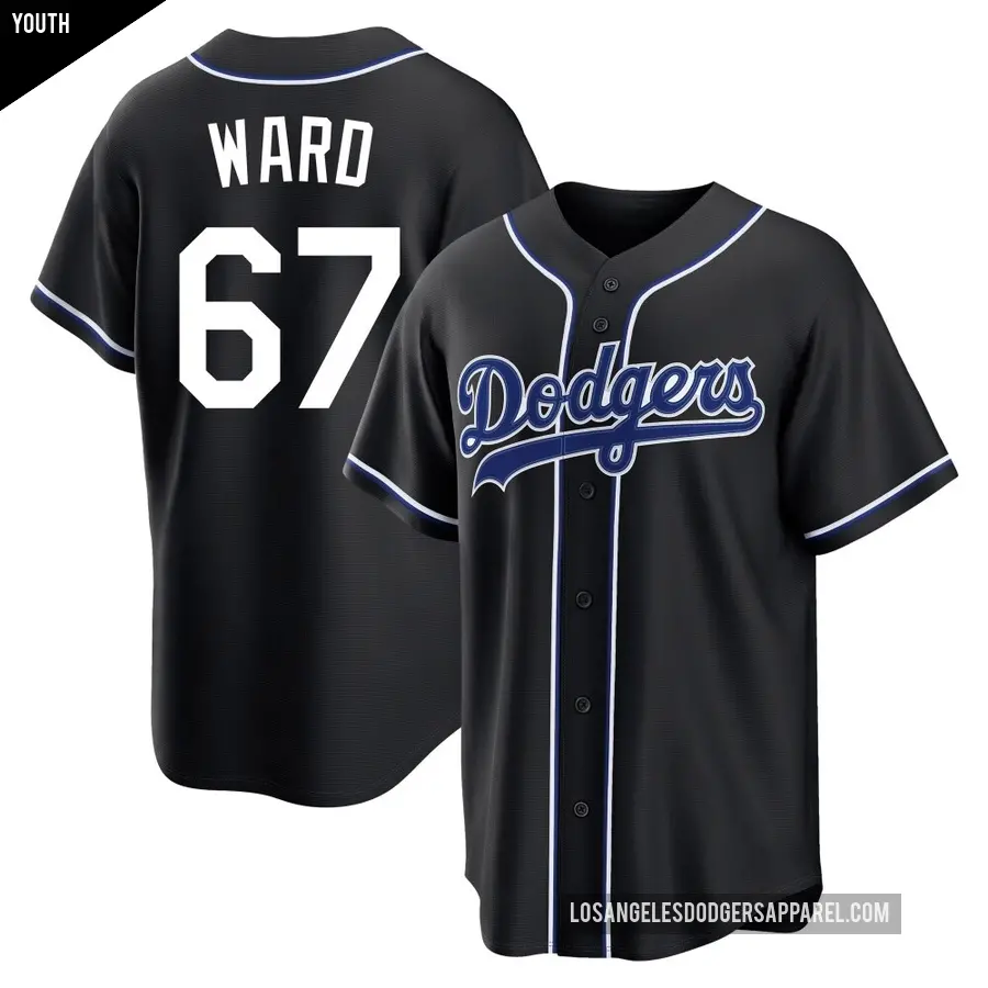 Youth Los Angeles Dodgers ＃67 Ryan Ward Replica Black Fashion Out Jersey