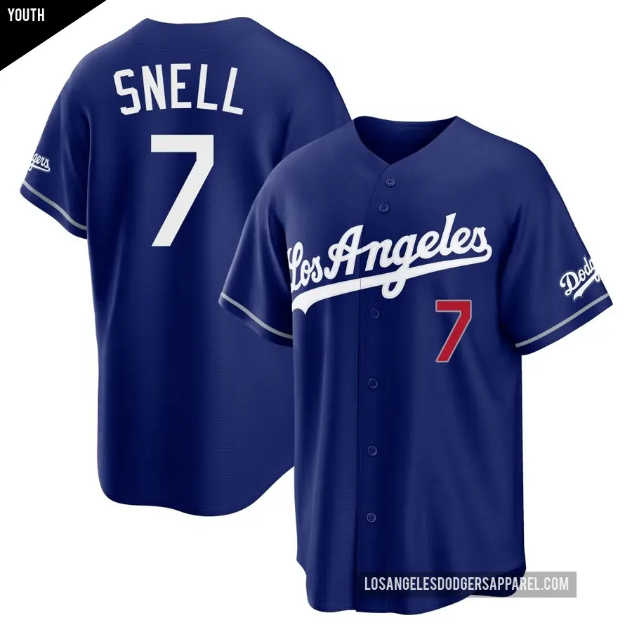 Youth Los Angeles Dodgers ＃7 Blake Snell Limited Royal Alternate Stadium Jersey