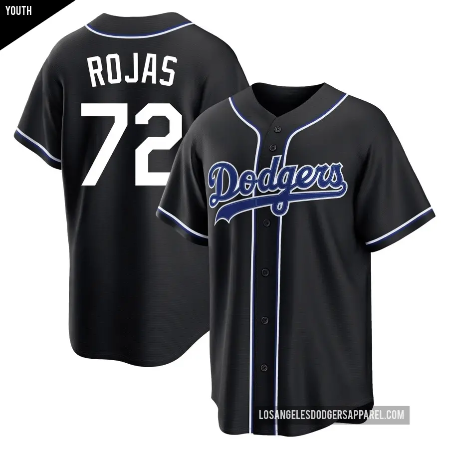 Youth Los Angeles Dodgers ＃72 Miguel Rojas Replica Black Fashion Out Jersey
