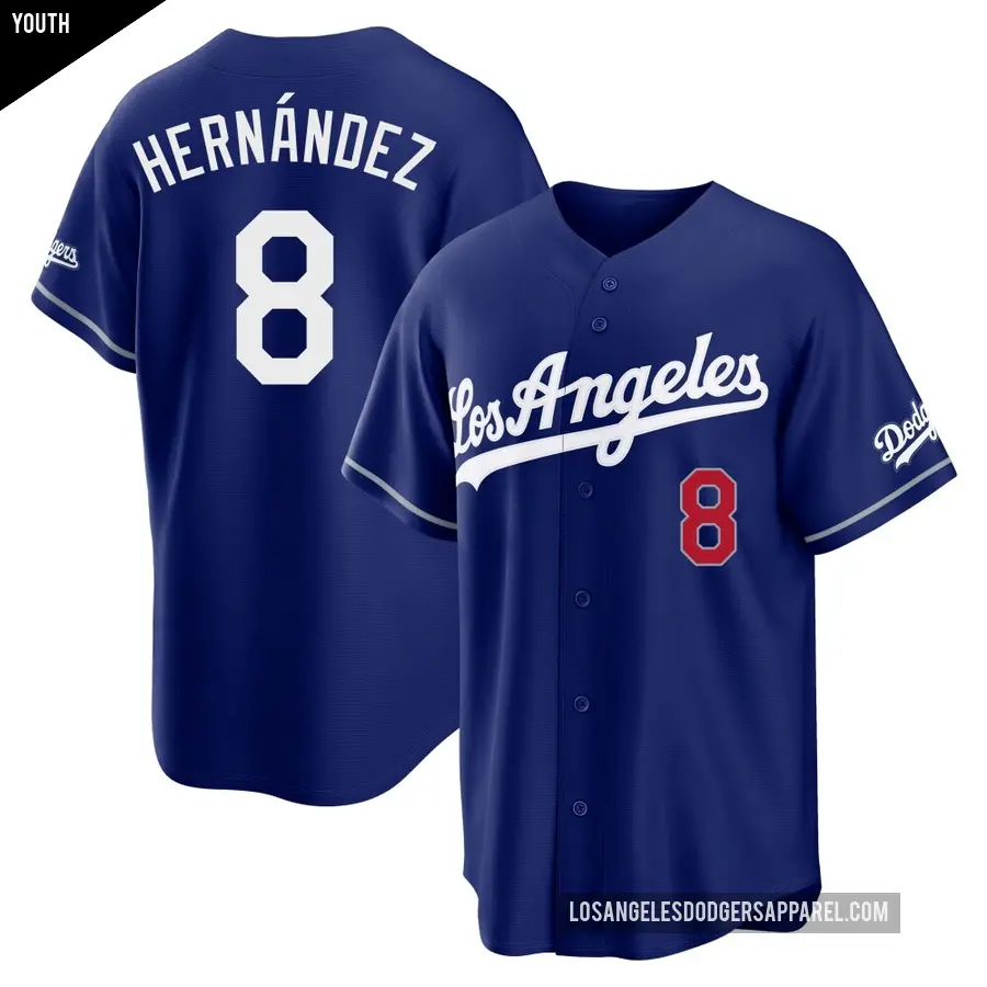 Youth Los Angeles Dodgers ＃8 Enrique Hernandez Limited Royal Alternate Stadium Jersey